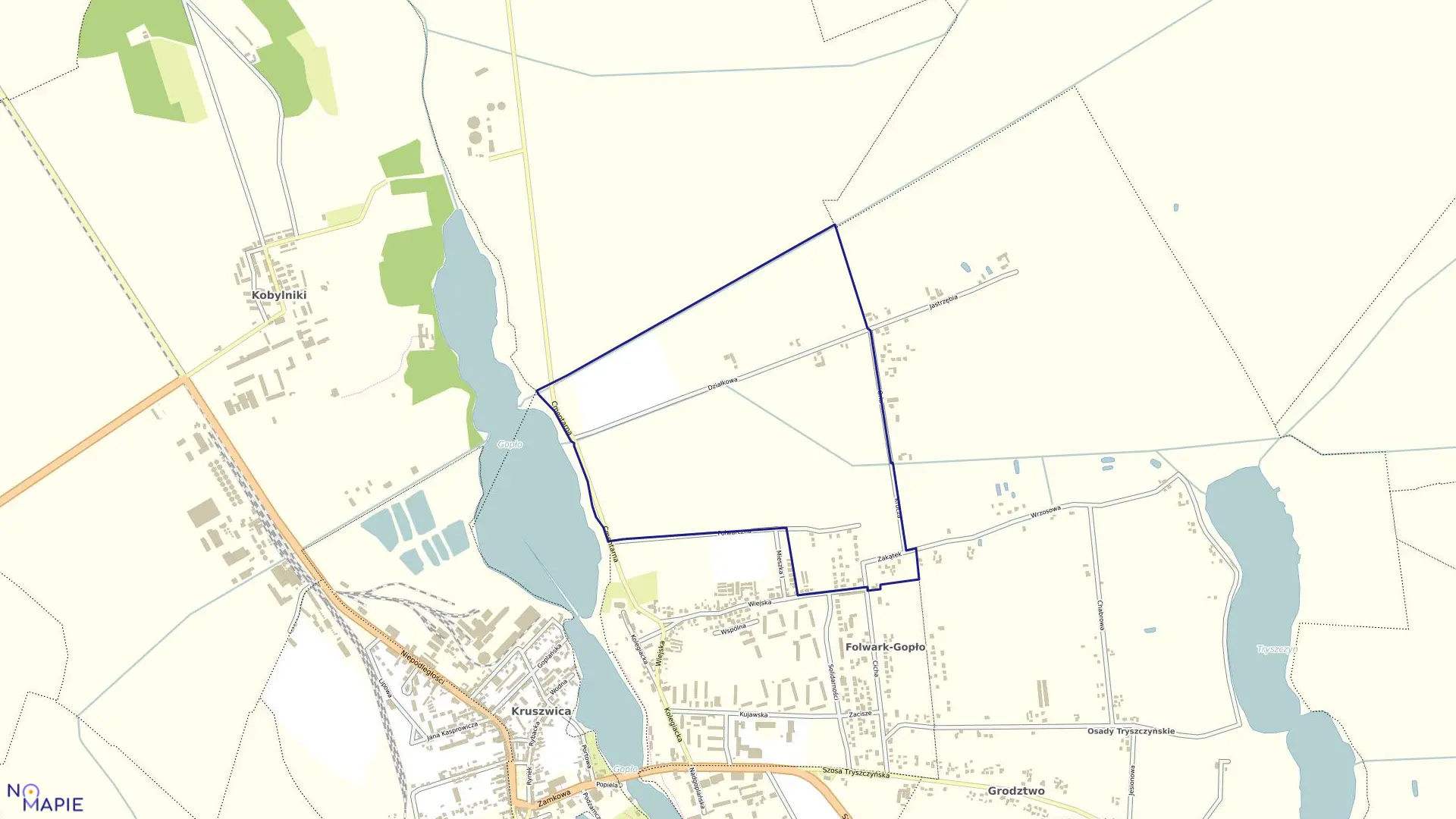 Mapa obrębu Kruszwica Obr. 4 w gminie Kruszwica