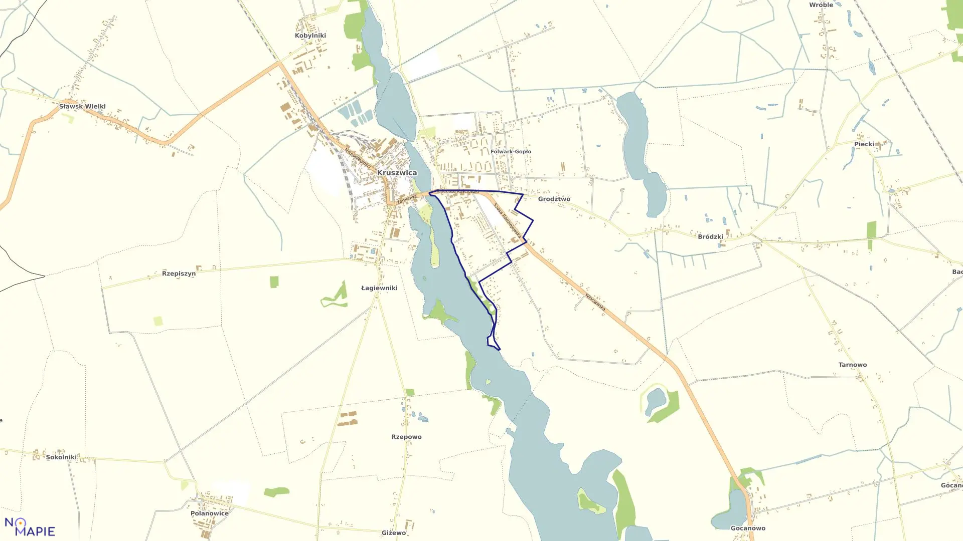 Mapa obrębu Kruszwica Obr. 6 w gminie Kruszwica