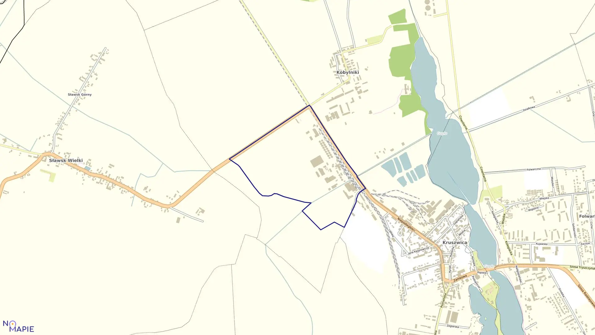 Mapa obrębu Kruszwica Obr. 7 w gminie Kruszwica