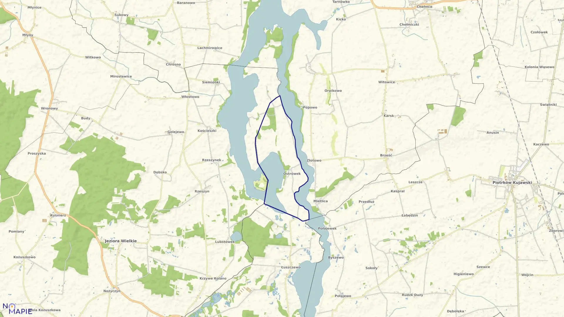 Mapa obrębu Ostrówek w gminie Kruszwica